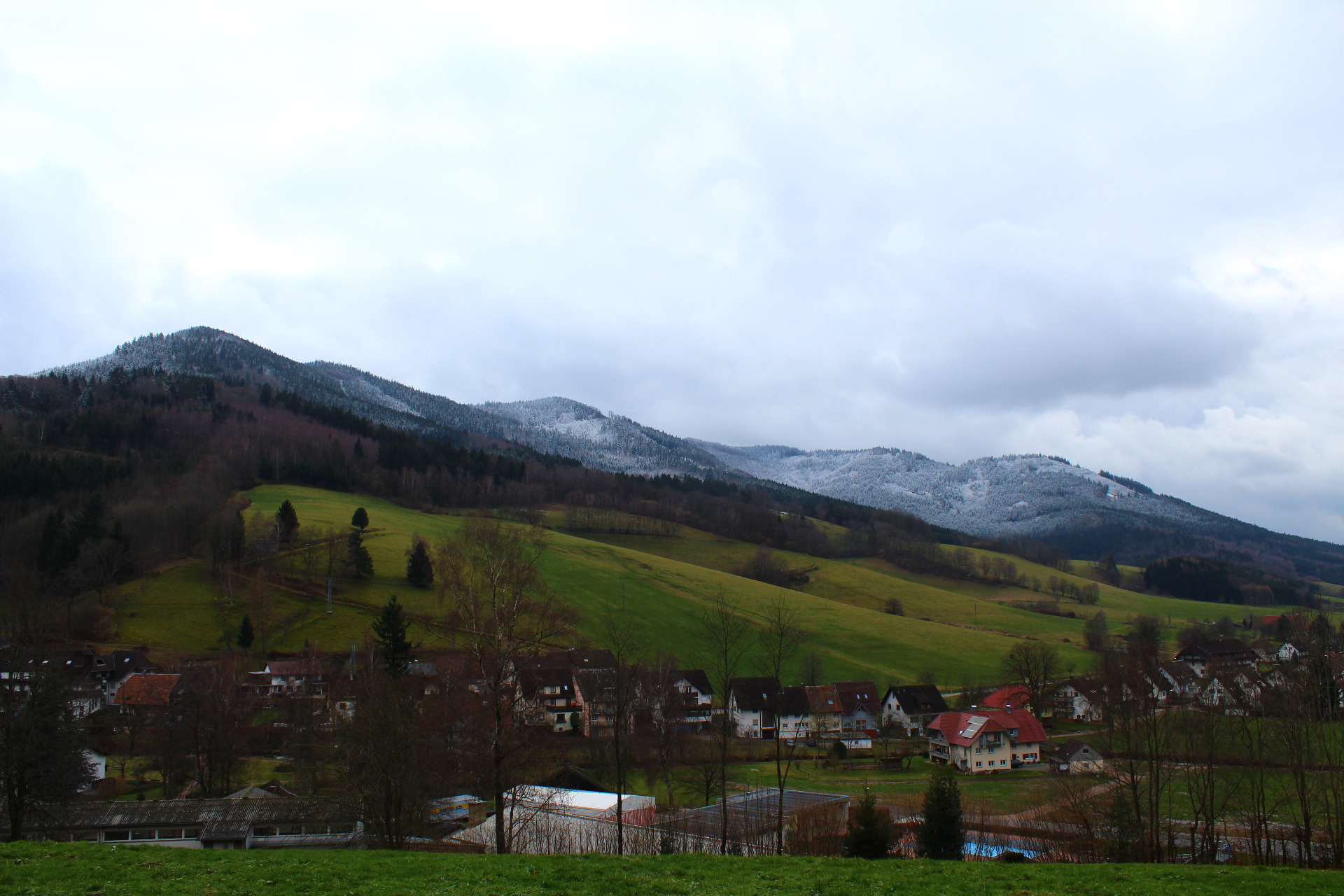 Pohled na Oberprechtal v zimě